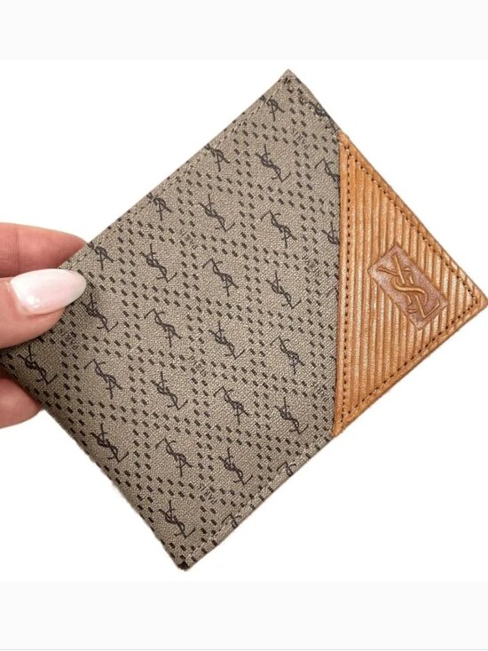 Saint Laurent Other - Auc YSL Vintage Monogram bi-fold wallet ID window